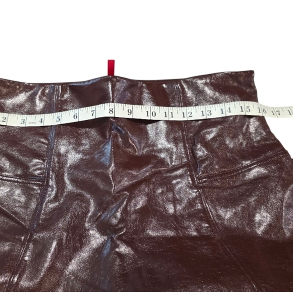 SPANX Vegan Patent Leather Leggings Pants in Ruby Burgundy Red Size 1X NEW‎ - Picture 10 of 14